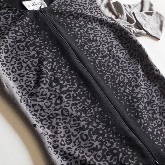 Joseph Ribkoff Jacket Animal Leopard Print Design Black Grey Silver Size 6 - Picture 5 of 8